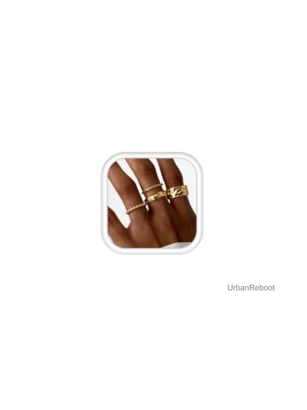 Stackable Chunky 14K Gold Plated Brass Rings Set for Women, Gift